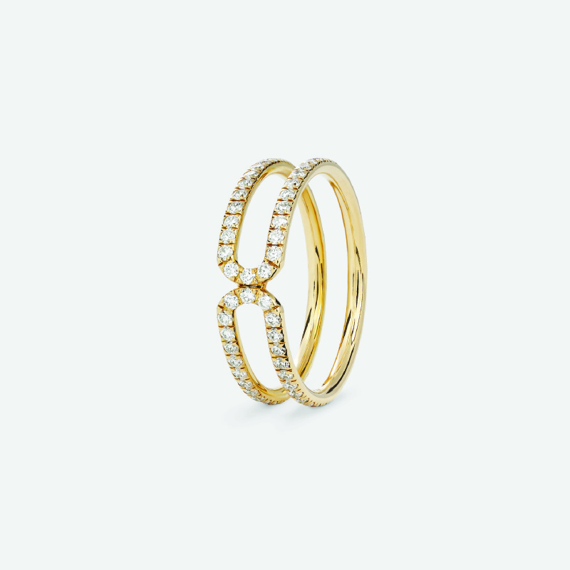 mc7r2 link ring 18k gold jewels