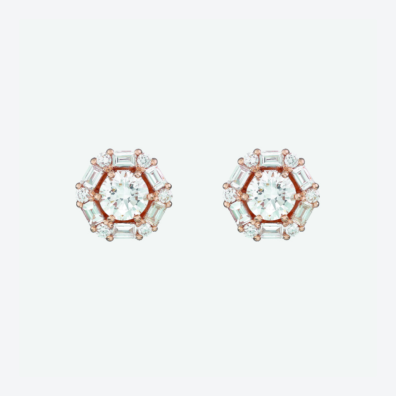 h10e1m baguette diamond stud earrings i jewels