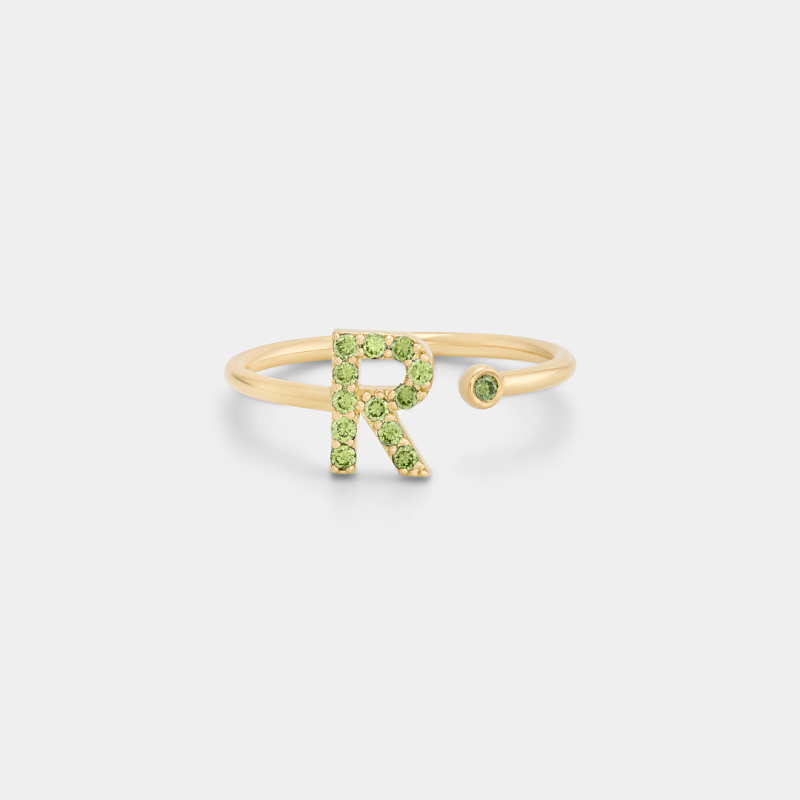 m29r1 letter green ring jewels