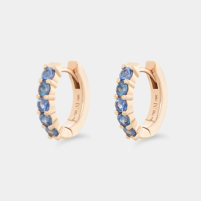 h14e4 classic riviera hoop earrings blue jewels