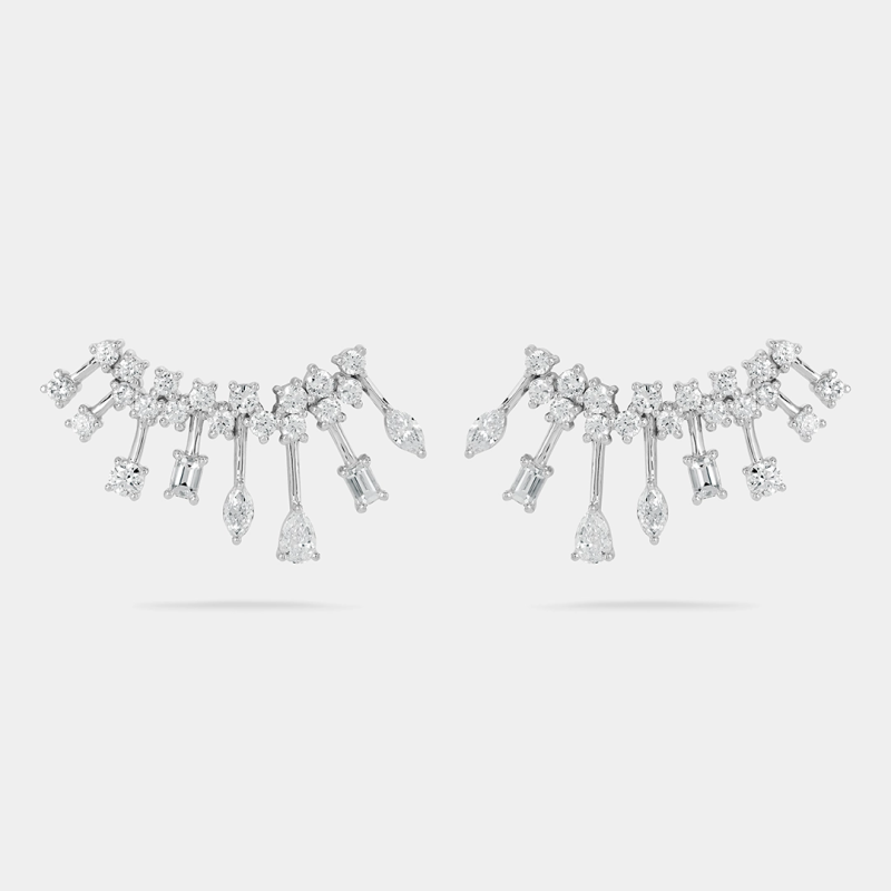 m3e3 multi shape diamonds flow earrings jewels