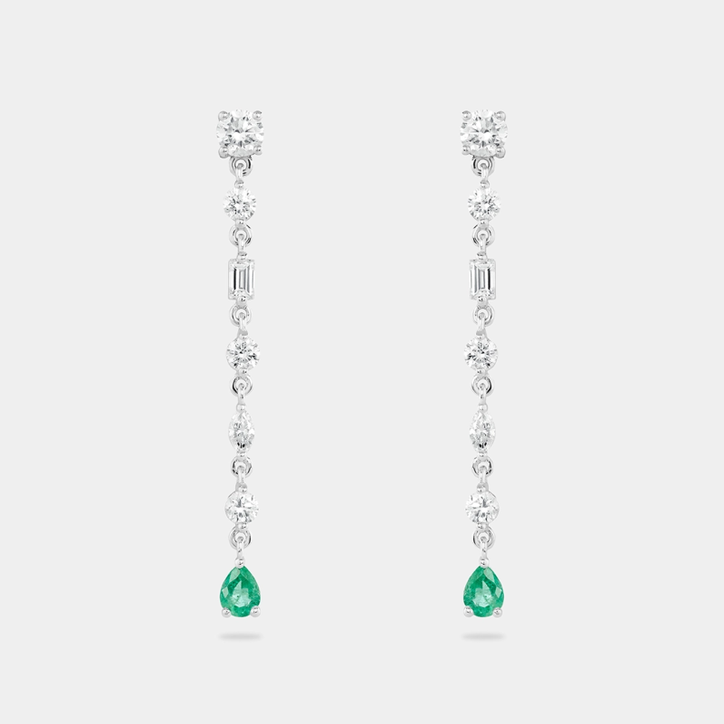 m2e3 e pear and shape emerald earrings jewels