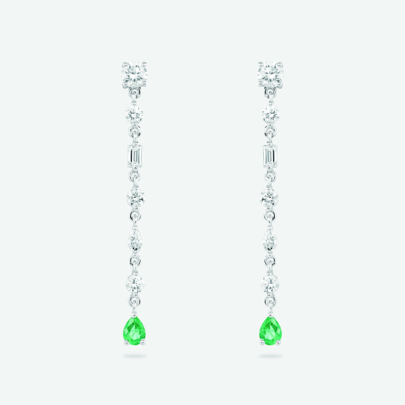 m2e3 e pear and shape emerald earrings jewels