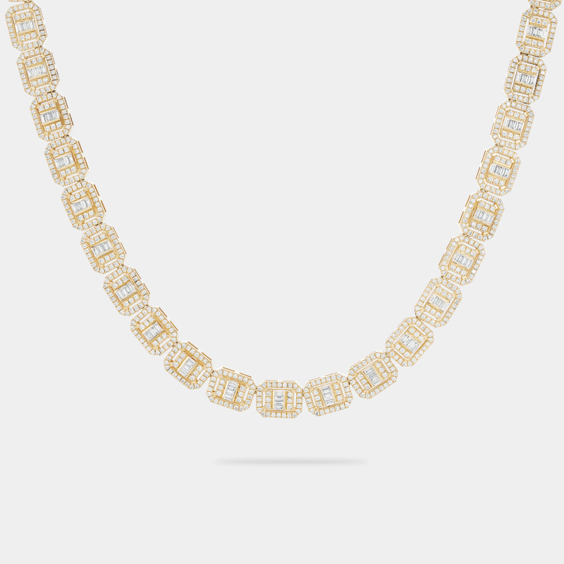 h10n2 baguette diamond necklace ii jewels