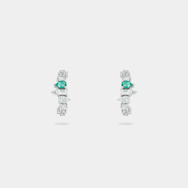 m2e6e pear and shape emerald hoop earrings jewels